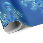 Blauwe Waterverf Snowflakes Cadeaupapier (Rol Hoek)