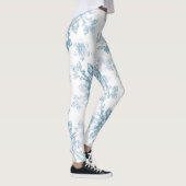 Blauwe Waterverf Snowflakes Leggings (Rechts)