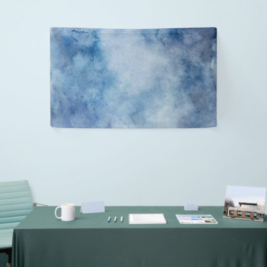 Blauwe Waterverf Spandoek (Beurs)