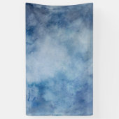 Blauwe Waterverf Spandoek (Verticaal)