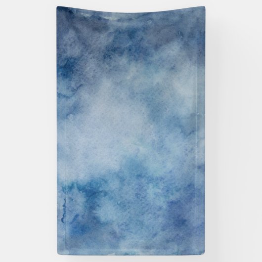 Blauwe Waterverf Spandoek (Verticaal)