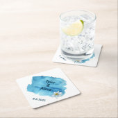 blauwe waterverf spatten met waterlans kartonnen onderzetters (Insitu)