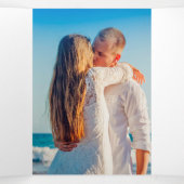 Blauwe waterverf spetterende kunst met baardhuweli drieluik programma (Binnenkant midden)