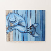 Blauwe Waterverf Sphynx Cat Legpuzzel (Horizontaal)