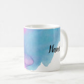 Blauwe waterverf splash koffiemok (Voorkant rechts)