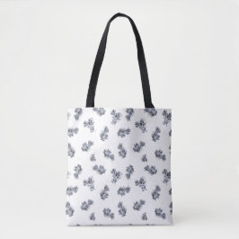Blauwe Waterverf springpatroon Tote Bag
