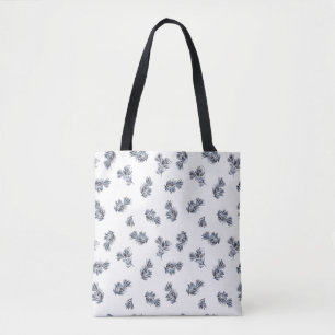 Blauwe Waterverf springpatroon Tote Bag