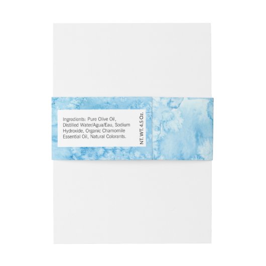 Blauwe Waterverf Staarvis Beach Zeep Band Wrap Uitnodigingen Wikkel (Achterkant Voorbeeld)