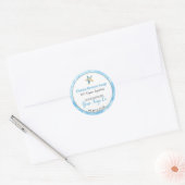 Blauwe Waterverf Starfish Beach Handgemaakte zeep Ronde Sticker (Envelop)