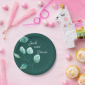 Blauwe Waterverf Stems Weddenschap Paper Papieren Bordje (Feest)