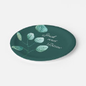 Blauwe Waterverf Stems Weddenschap Paper Papieren Bordje (Gekanteld)