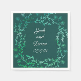 Blauwe Waterverf Stems Weddenschap Paper Servet