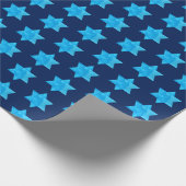 Blauwe Waterverf ster van David Jewish Feestdagen Cadeaupapier (Hoek)