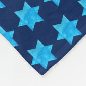 Blauwe Waterverf Ster van David Jewish Holiday Fleece Deken (Hoek)