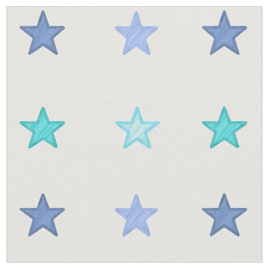 Blauwe waterverf sterren stof (Close Up)