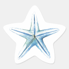 Blauwe Waterverf Sterrenvis Kust Bruiloft Stickers