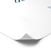 Blauwe Waterverf Stijl Kerstboom met Ornament Poster (Hoek)