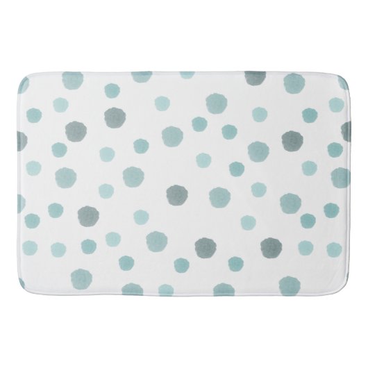 Blauwe Waterverf Stippen Badmat (Voorkant)