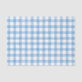Blauwe Waterverf Stippen Gingham Tissuepapier (Voorkant)