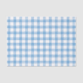 Blauwe Waterverf Stippen Gingham Tissuepapier