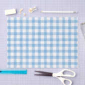 Blauwe Waterverf Stippen Gingham Tissuepapier (Craft)