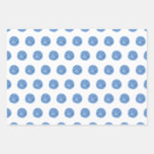 Blauwe Waterverf Stippen Gingham Wrapping Paper (Voorkant 2)