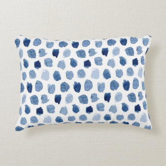 Blauwe Waterverf Stippen Pillow 16x12 Accent Kussen