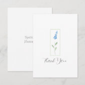 Blauwe Waterverf Stock Flower Bedankkaart (Voorkant / Achterkant)