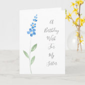 Blauwe Waterverf Stock Flower Kaart (Gele Bloem)