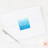 Blauwe Waterverf Strand Tropische bruiloft gunst Vierkante Sticker (Envelop)