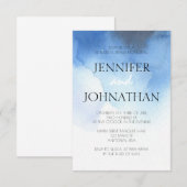 Blauwe waterverf-strandrepetities kaart (Voorkant / Achterkant)