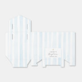 Blauwe Waterverf Strepen - Doop Bedankdoosjes (Uitgevouwen)