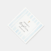 Blauwe Waterverf Strepen - Doop Servet (Hoek)