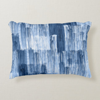 Blauwe Waterverf strepen: geometrisch patroon Accent Kussen