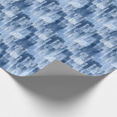 Blauwe Waterverf strepen: geometrisch patroon Cadeaupapier (Hoek)