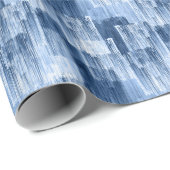 Blauwe Waterverf strepen: geometrisch patroon Cadeaupapier (Rol Hoek)