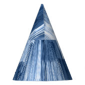 Blauwe Waterverf strepen: geometrisch patroon Feesthoedjes (Achterkant)