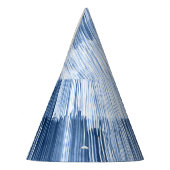 Blauwe Waterverf strepen: geometrisch patroon Feesthoedjes (Links)