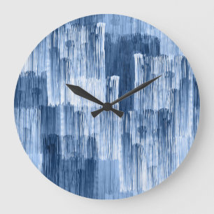 Blauwe Waterverf strepen: geometrisch patroon Grote Klok