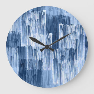 Blauwe Waterverf strepen: geometrisch patroon Grote Klok