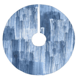 Blauwe Waterverf strepen: geometrisch patroon Kerstboom Rok