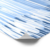 Blauwe Waterverf strepen: geometrisch patroon Poster (Hoek)