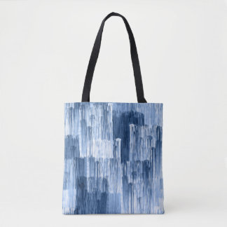 Blauwe Waterverf strepen: geometrisch patroon Tote Bag
