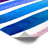 Blauwe waterverf strepen met de hand geschilderd poster (Hoek)