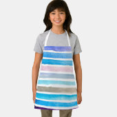 Blauwe waterverf strepen met de hand geschilderd schort (Insitu)