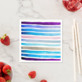 Blauwe waterverf strepen met de hand geschilderd servet (Insitu)