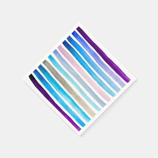 Blauwe waterverf strepen met de hand geschilderd servet (Hoek)