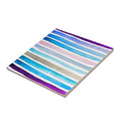 Blauwe waterverf strepen met de hand geschilderd tegeltje (Zijkant)