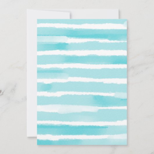 Blauwe Waterverf | String Lights Couples Shower Kaart (Achterkant)