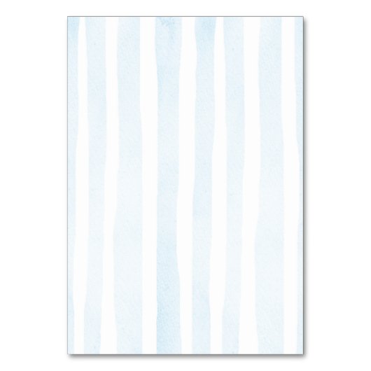 Blauwe Waterverf Stripes - Doop Plaats Kaarten (Achterkant)